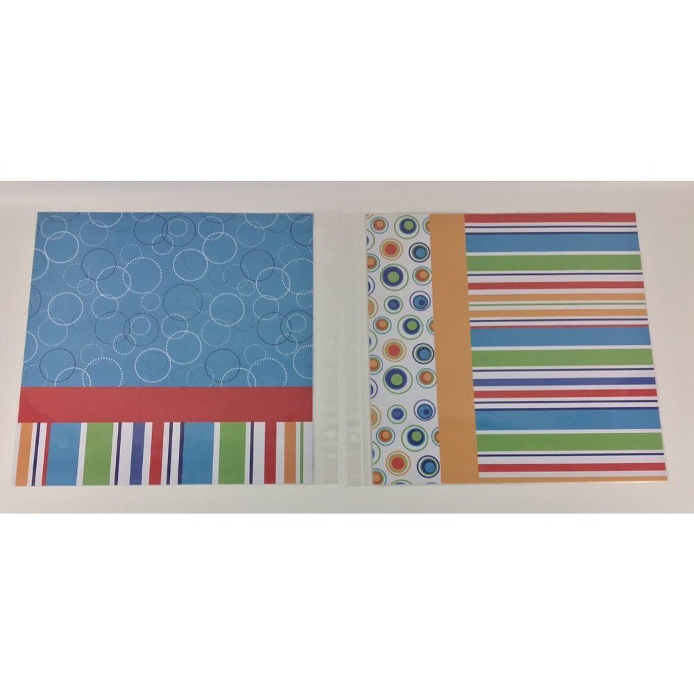 Scrapbook Lot Pages Bright Colors Family Kids Cut Outs 12x12 Paper Makes 16 Page - Picture 12 of 13